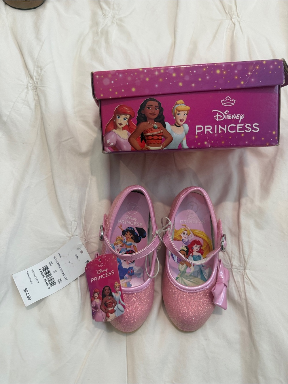 Disney Pink Glitter Princess Mary Jane Shoes